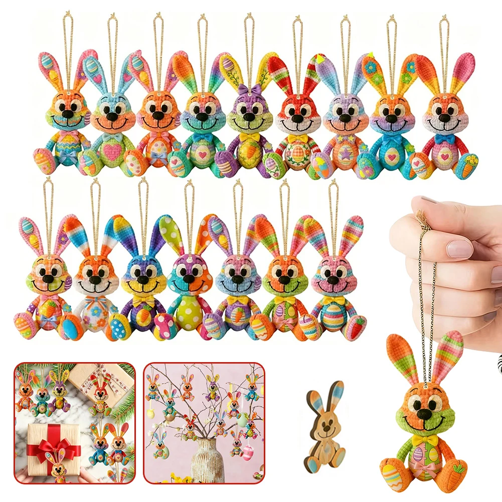 Easter Bunny Wooden Hanging Ornament For Kids Party Vibrant Colors Brighten Any Space. Shop Window
