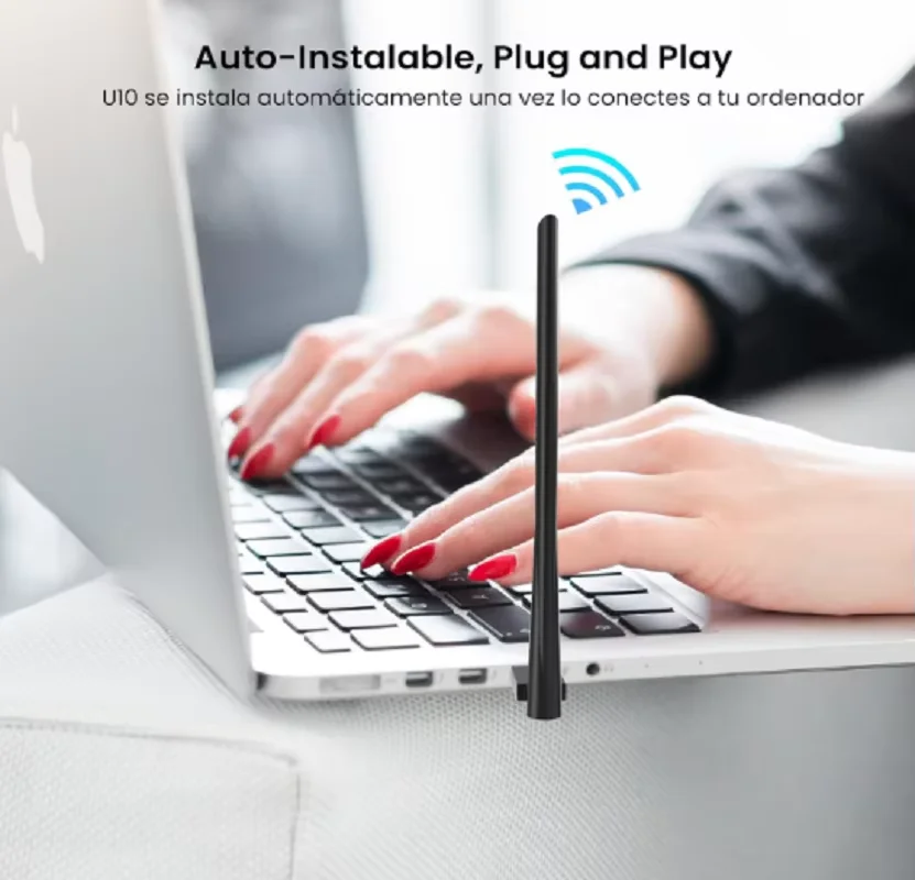 Tenda 5G U10 Potente adattatore WiFi Mini adattatore WiFi AC650Mbps 6dBi Antenna ad alto guadagno
