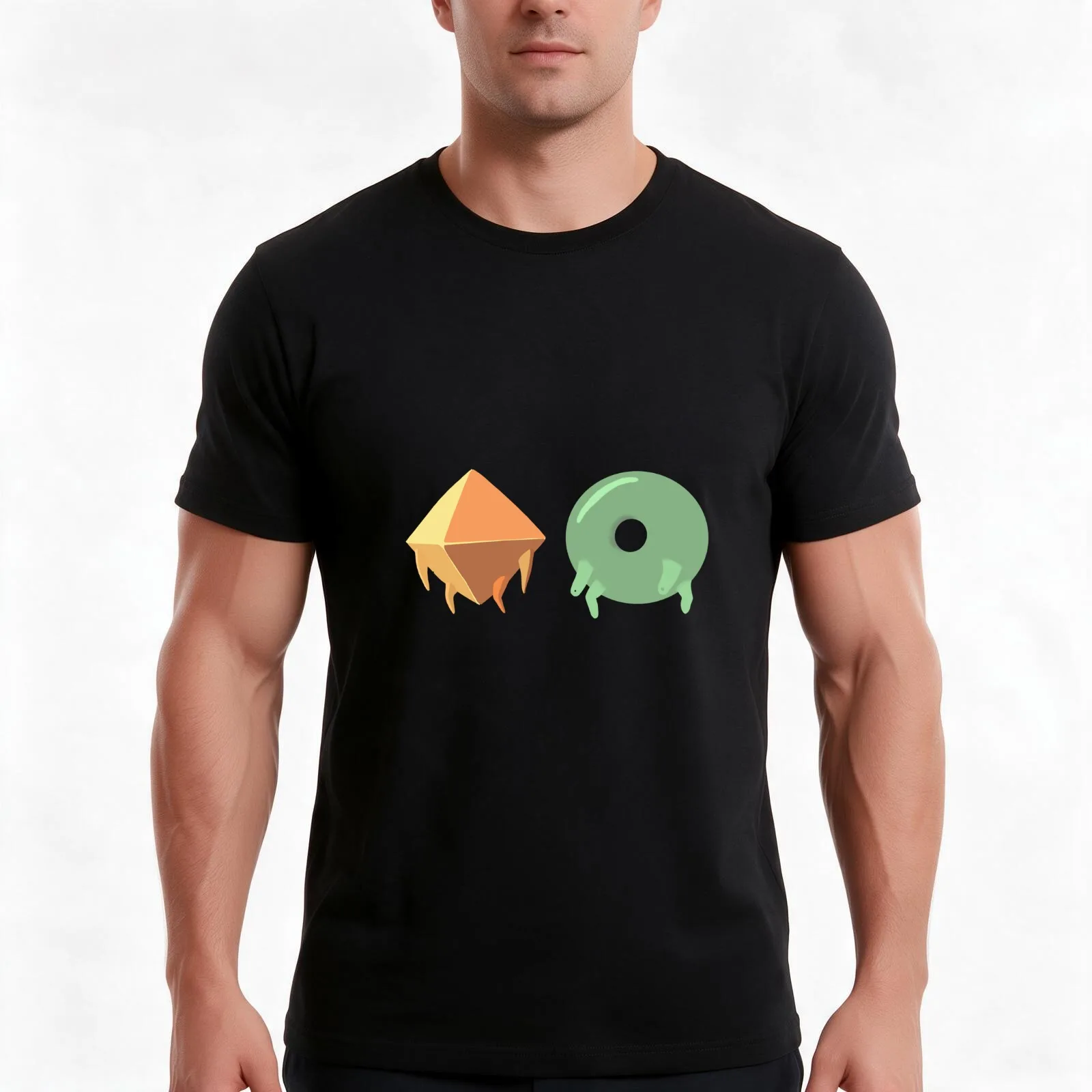 Slay The Spire Donu and Deca Sticker T-Shirt, Summer Casual Cotton Tee, Oversized Streetwear Tops, Vintage Graphic Print