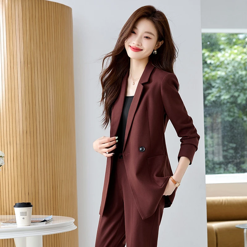 Formal Uniform Designs Autumn Winter Women Business Office Work Wear Blazers Female Pantsuits Professional Career Outfits Set