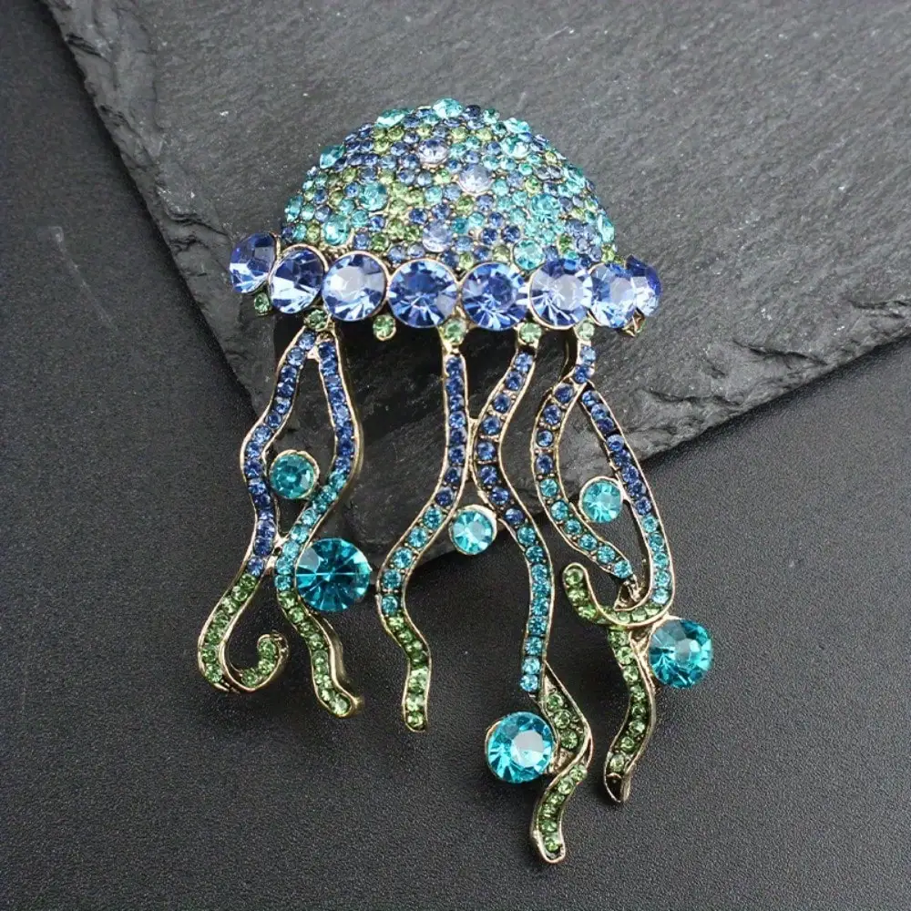 Vintage Personality Creativity Exquisite Luxurious Marine Life Large Jellyfish Brooch