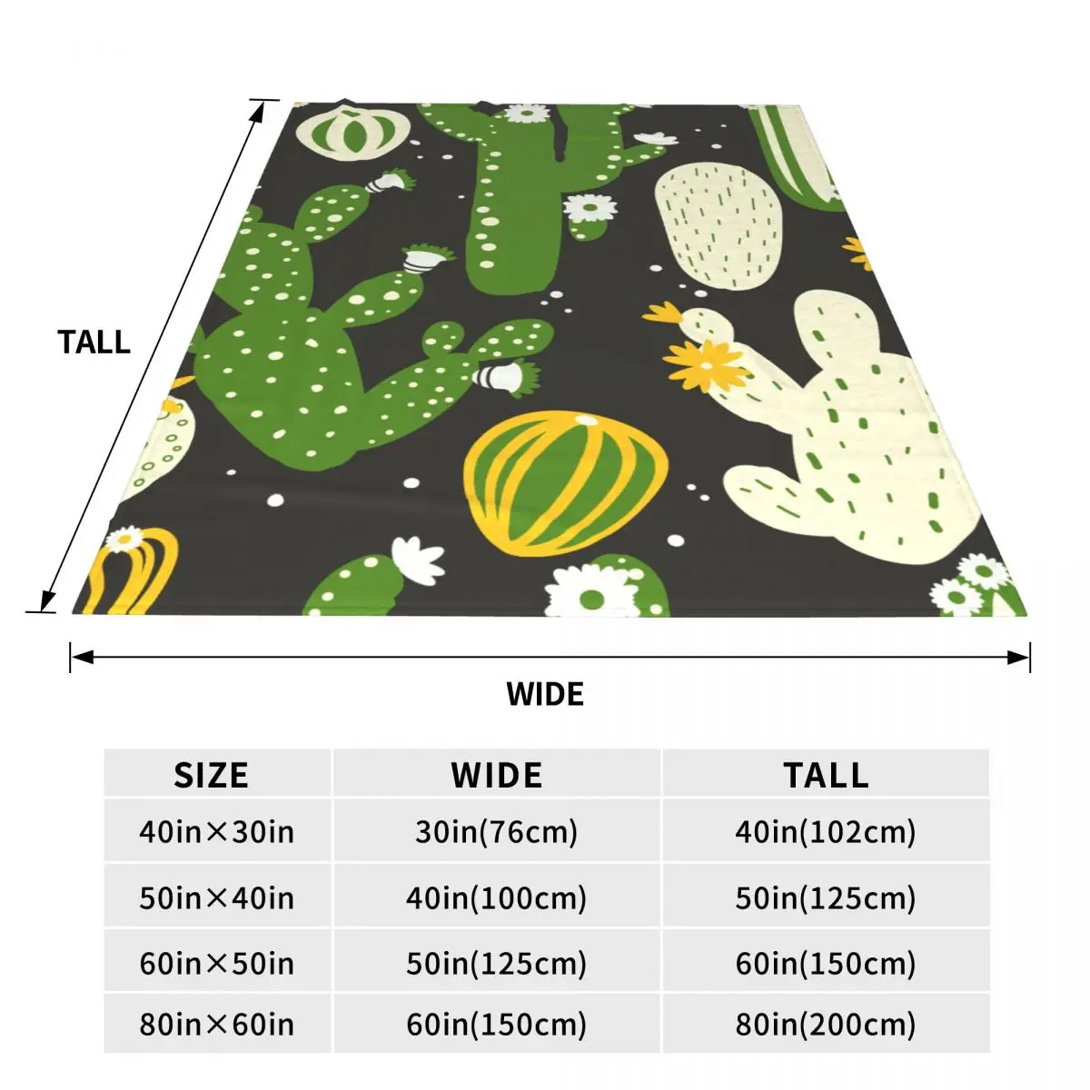Cactus Blanket Fleece Sofa Throw Blanket Multi-function for Couch Bedding Travel Throws Bedspread Quilt