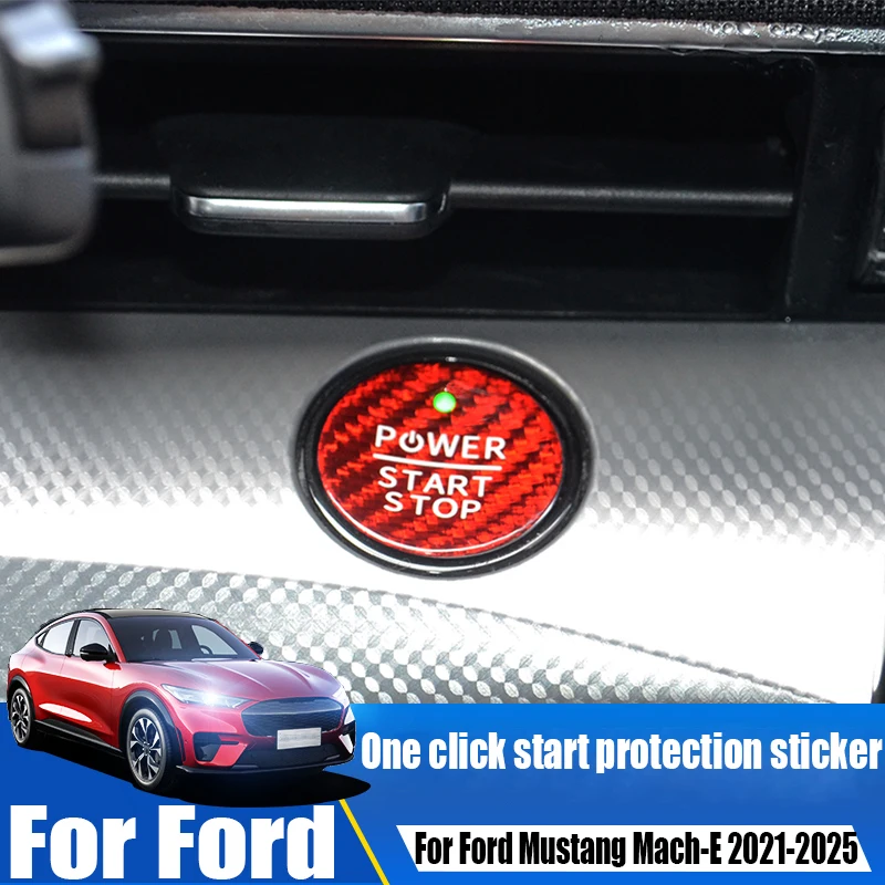 

One click ignition start decoration sticker interior modification accessories For Ford Mustang Mach-E 2021 2022 2023 2024 2025