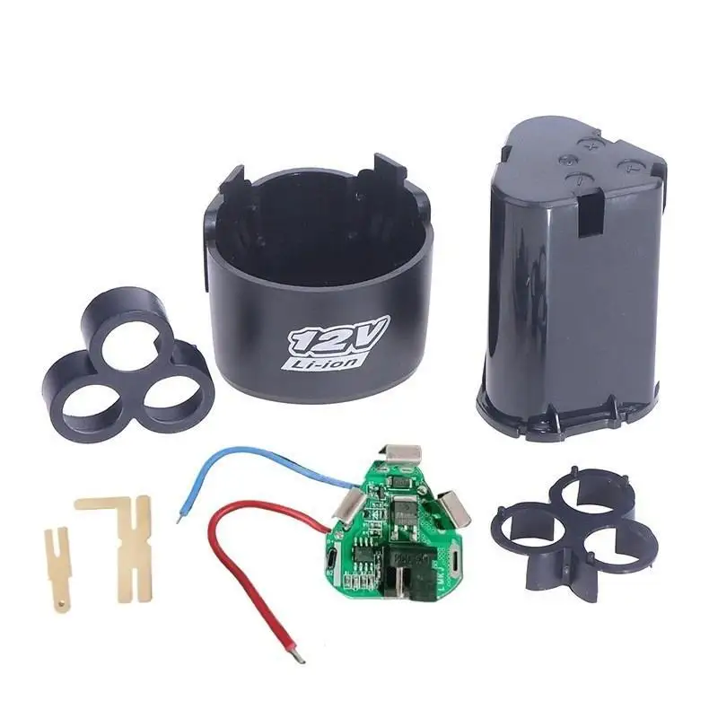 

Горячая распродажа: Корпус аккумуляторной батареи 10.8В/12В для шуруповерта/дрели с держателями для элементов 18650 и платой BMS 3S 30A, для замены в инструментах Shura/Shrika