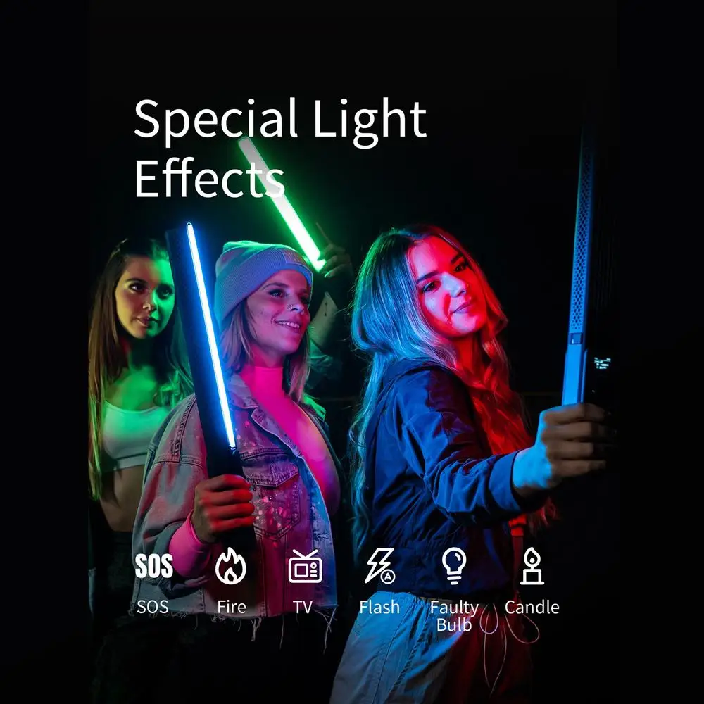 Imagem -06 - Tubo de Luz Led Rgb Portátil Zhiyun Fiveray Video Stick Fotografia Streaming Tiktok Youtube F100 100w 2700k6200k