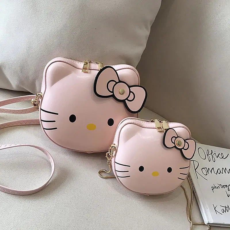 

Сумки через плечо с рисунком Sanrio Hello Kitty, женская сумка-мессенджер из искусственной кожи Kawaii, дорожная 3D сумка на плечо, маленькая сумка для телефона, подарок подруге