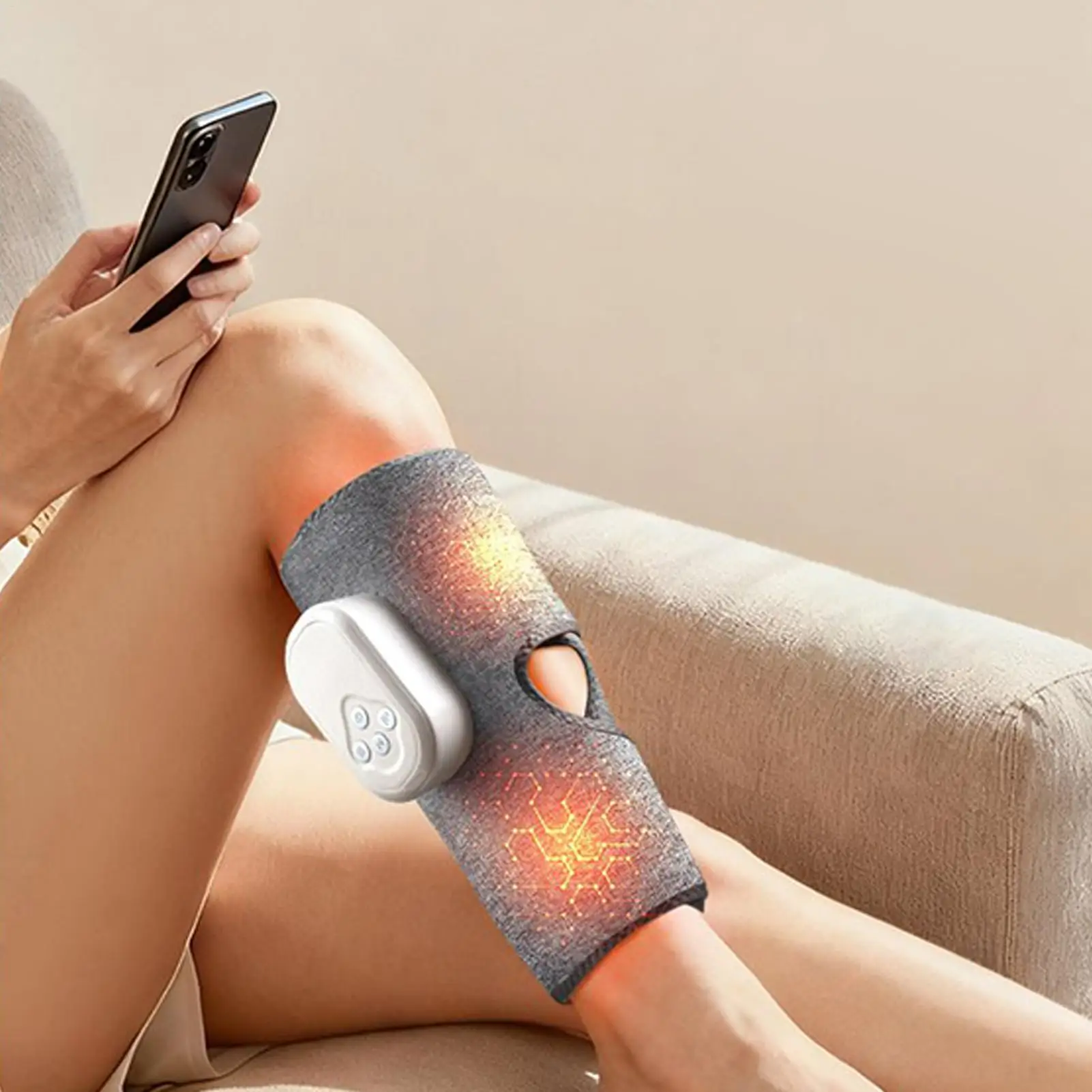 Leg Compression Massager Circulation Cordless Health Care Wearable Thigh Massagers With 3 Intensities For Men Women Work Home