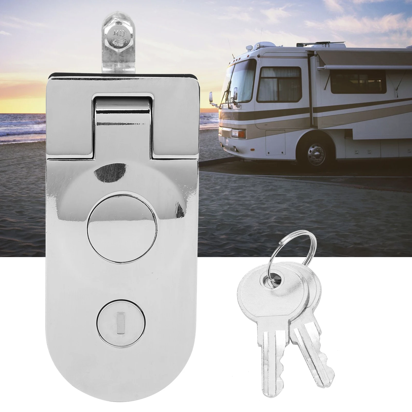 Heavy Duty Zinc Alloy Compression Lock with 2 Keys for Tool Box Motorhomes Yachts Trunks Trash Cans Warehouse Doors Security