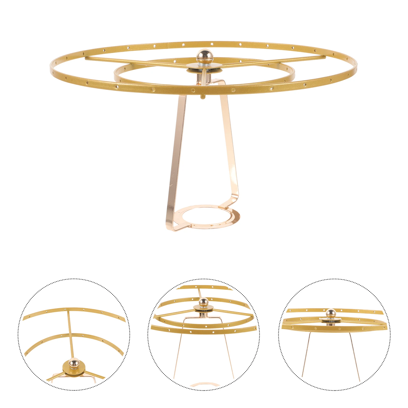

Shell Lamp Stand Frame 3 Shelf Chandelier Vintage Ceiling Light Metal Lampshade Frames Lamp Shade Ring Set Wire Guard DIY Holder