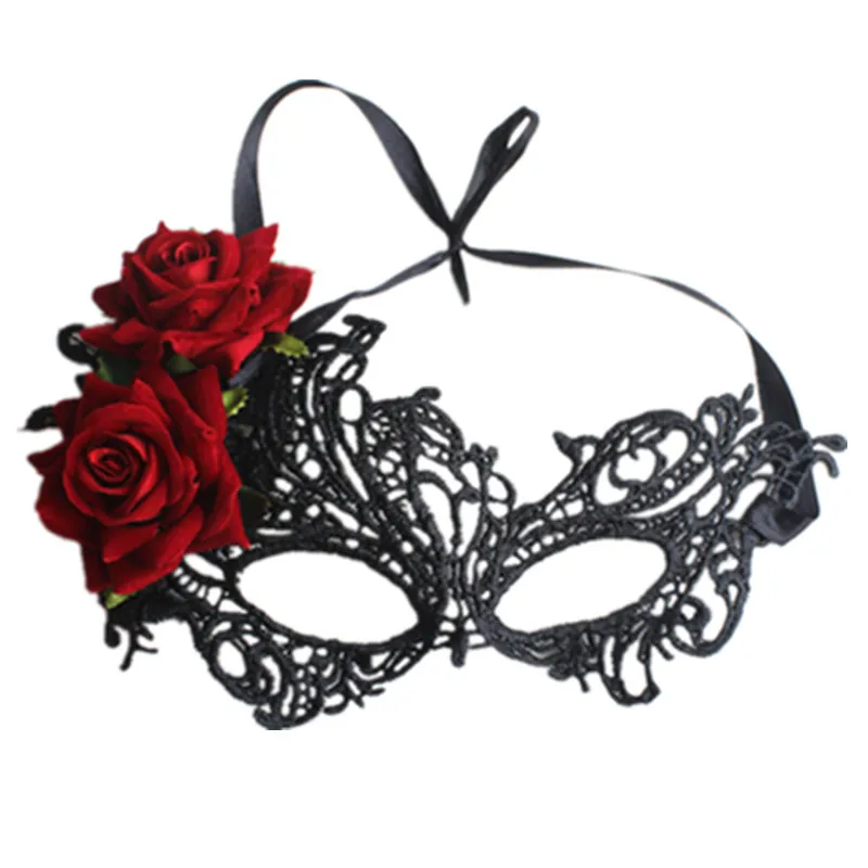 

Velvet Rose Black Eye Mask, Halloween Classic Party Makeup Ball Half Face Mask, Party Eye Mask