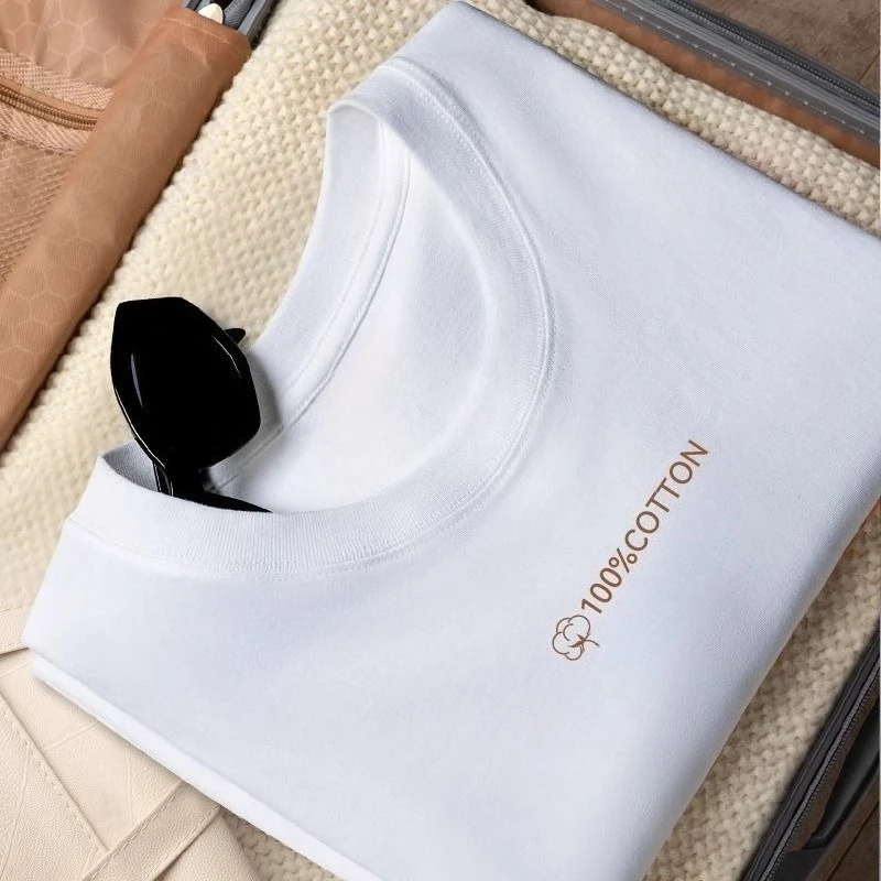 Men's Solid Color Cotton T-Shirt Breathable Oversized Couple Unisex Casual Loose Women Top Tee Streetwear Clothing Short Sleeve