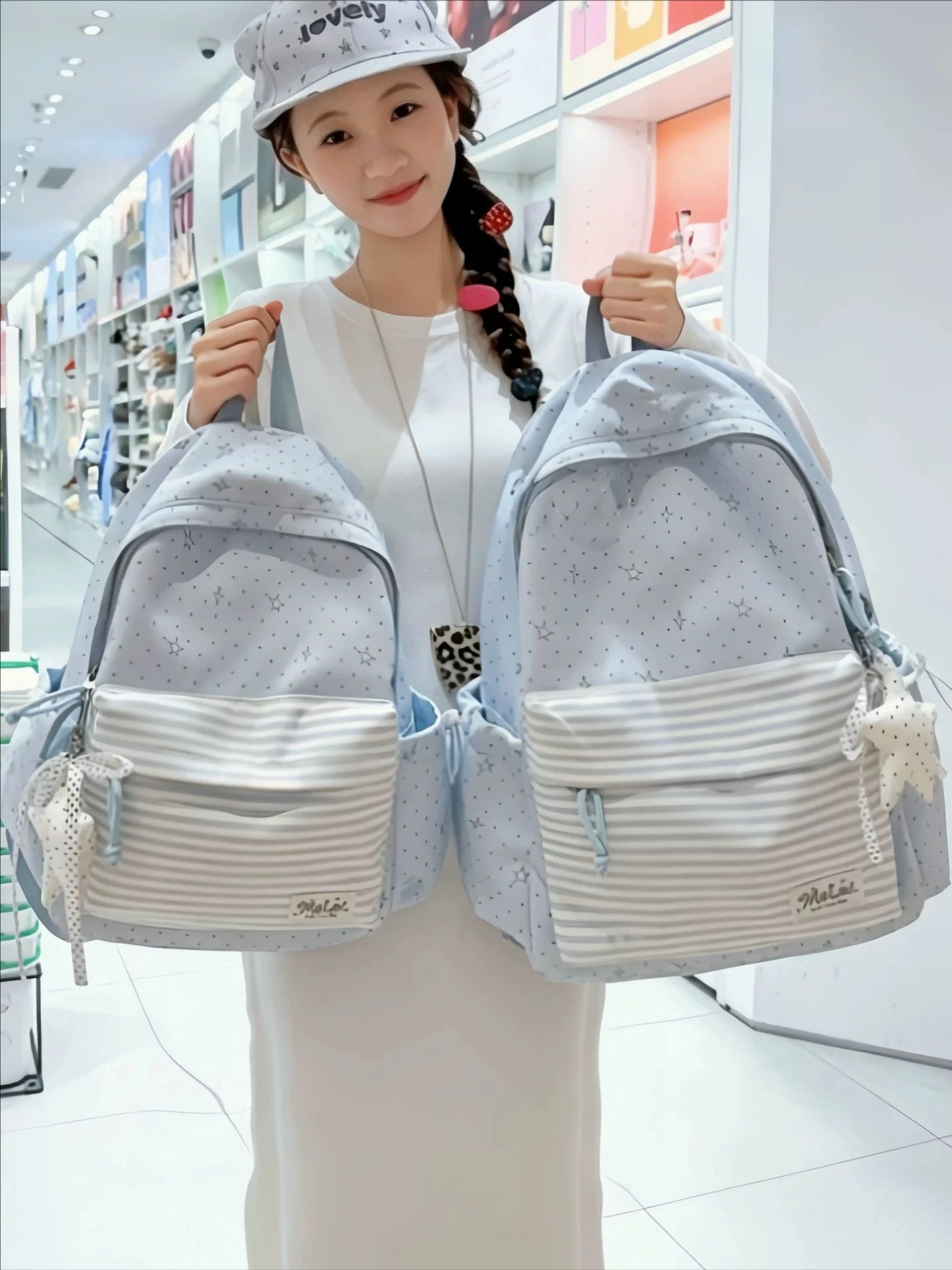 High Capacity School Backpack for Junior And High School Girls Stylish Korean Ins Simple Design Double Shoulder Bag 2026 New ...