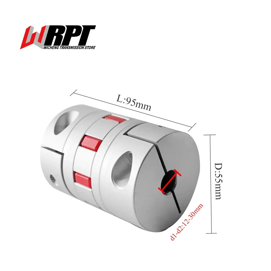 

Plum Blossom Coupling Star Screw Encoder Elastic High Torque Coupling Servo Motor Aluminum Coupling XB-55X95