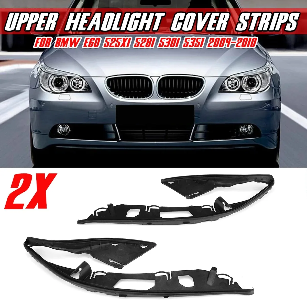 

Комплект уплотнителей фар (пара) для BMW E60 5 серии 2004-2010, артикулы 63126934511, 63126934512, резиновая уплотнительная лента для фар автомобиля