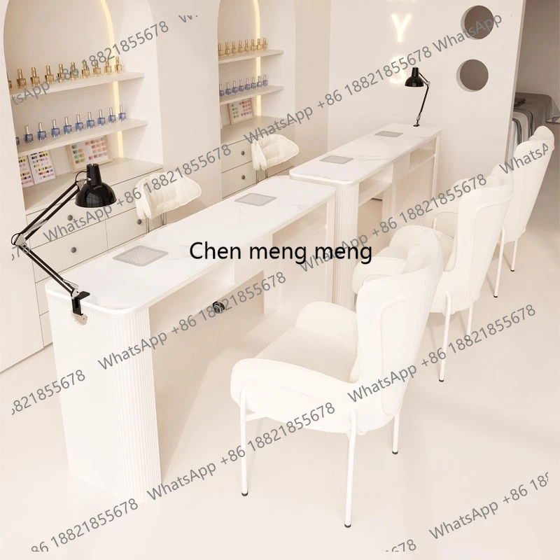 

Modern Fancy Nail Table Professional Light Oficce Beauty Designer Nail Desk Equipment Workstation Manicure Tafel Furniture
