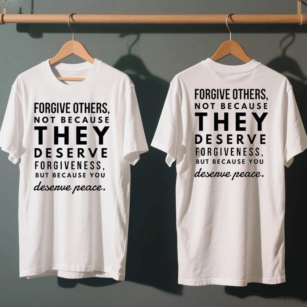 Charlie Kirk Quote Shirt Christian Forgiveness I Forgive Him Patriotic Cotton Short Sleeve Summer Casual Tshirt for Men Women