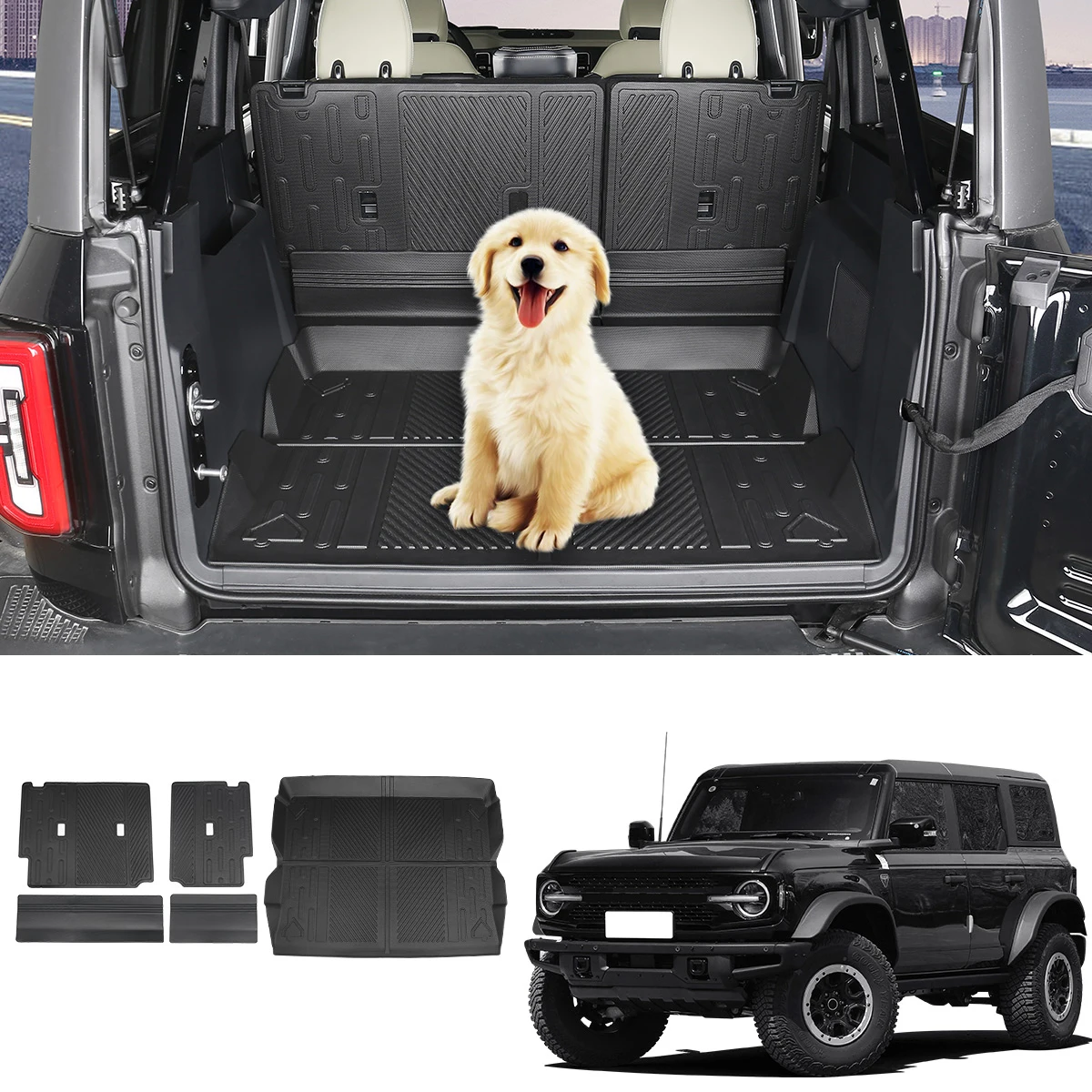 Ford Bronco specific trunk seat backrest TPE tailstock pad waterproof, wear-resistant, anti slip pad modification accessories