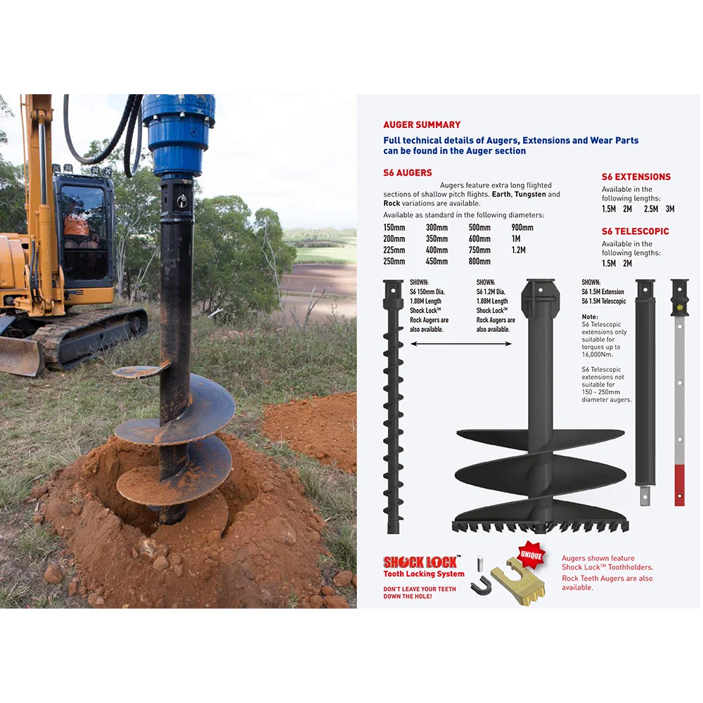 

Professional Screw Mini Excavator Pile Driver Drilling Parts Ground Hole Drill Earth Auger