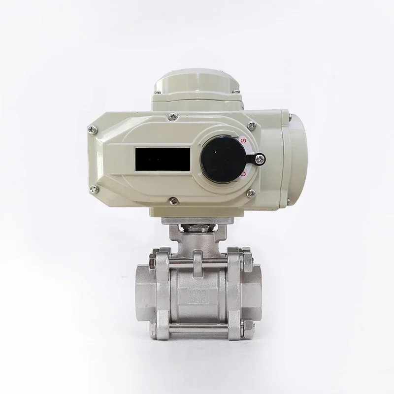 2 way 24Vdc 3-Piece Stainless Steel Ball Valves full port NPT thread Motorized  Electric Actuator