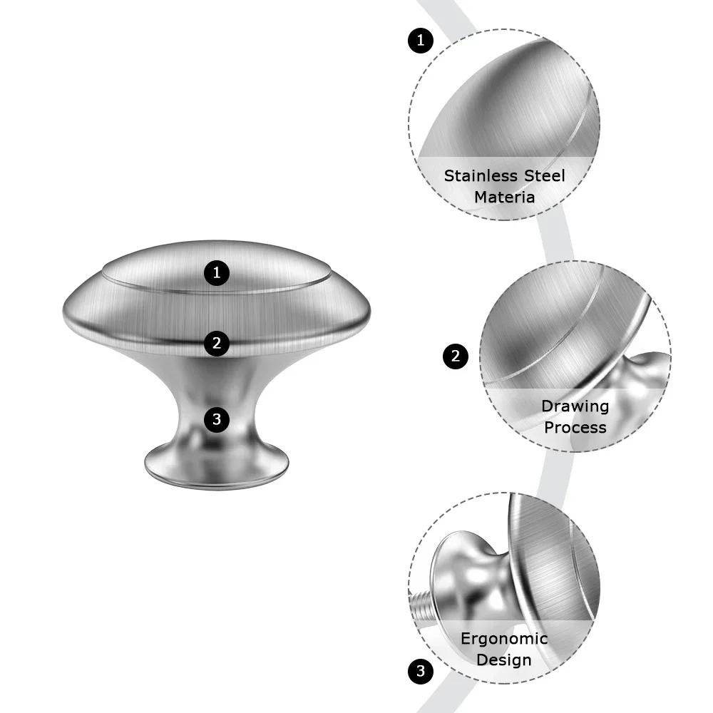 

Stainless Steel Cabinet Knobs – 1/10/20/25Pcs Kitchen & Bathroom Drawer Handles – Modern Furniture Pulls for Cupboard Closet