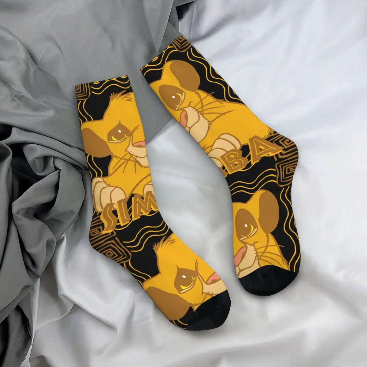 Calcetines de compresión divertidos y felices para hombre, medias sin costuras, Estilo Vintage, Harajuku, El Rey León, Hip Hop, novedad, regalo