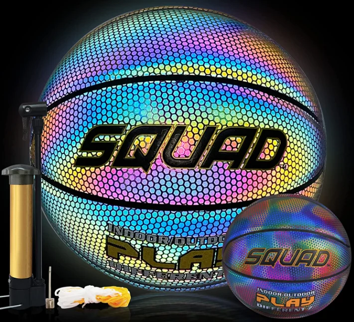 バスケットボール反射発光バスケットボール PU No.5 青少年大人スポーツエンターテイメントバスケットボールギフト屋内および屋外