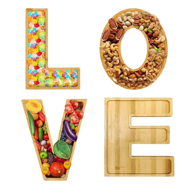 Charcuterie Letters 4X LOVE Letters Charcuterie Boards Fillable Letters Letter Food Trays Charcuterie Platter Serving Trays For