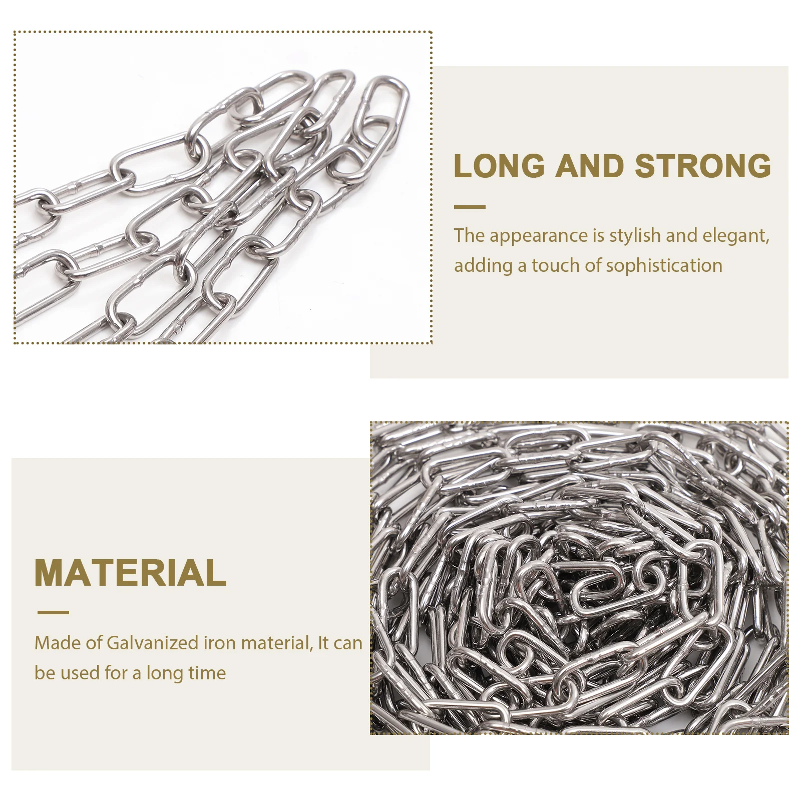 Heavy Duty Chain Lock Safety Fence Decor Galvanized Iron Driveway Barrier Parking