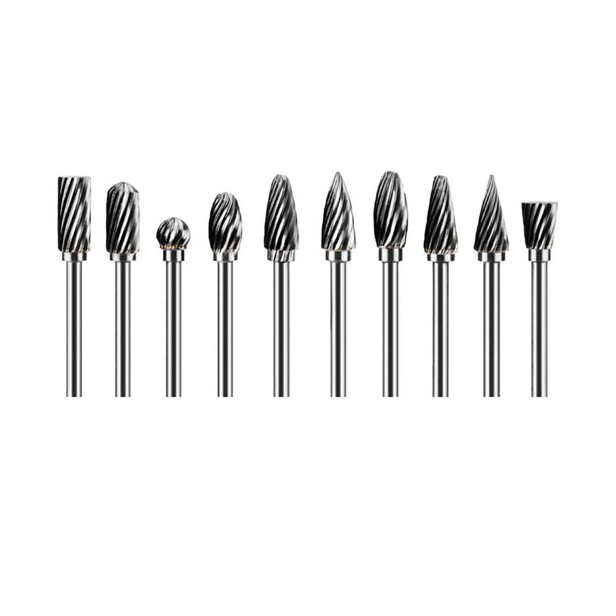 

Carbide File 3X6 Metal Electric Grinding Head Woodworking Carving Single Groove File 10 Pieces Mini Drill Set