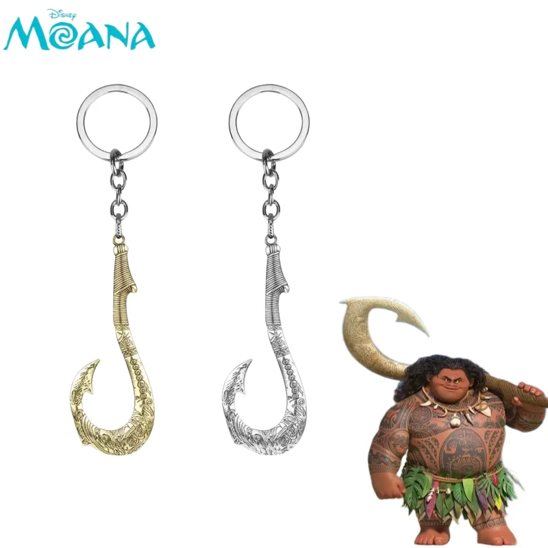 

Moana Maui Creative Anime Movie Character Magic Fish Hook Keychain Gift Personalized Cartoon Metal Backpack Pendant Wholesale