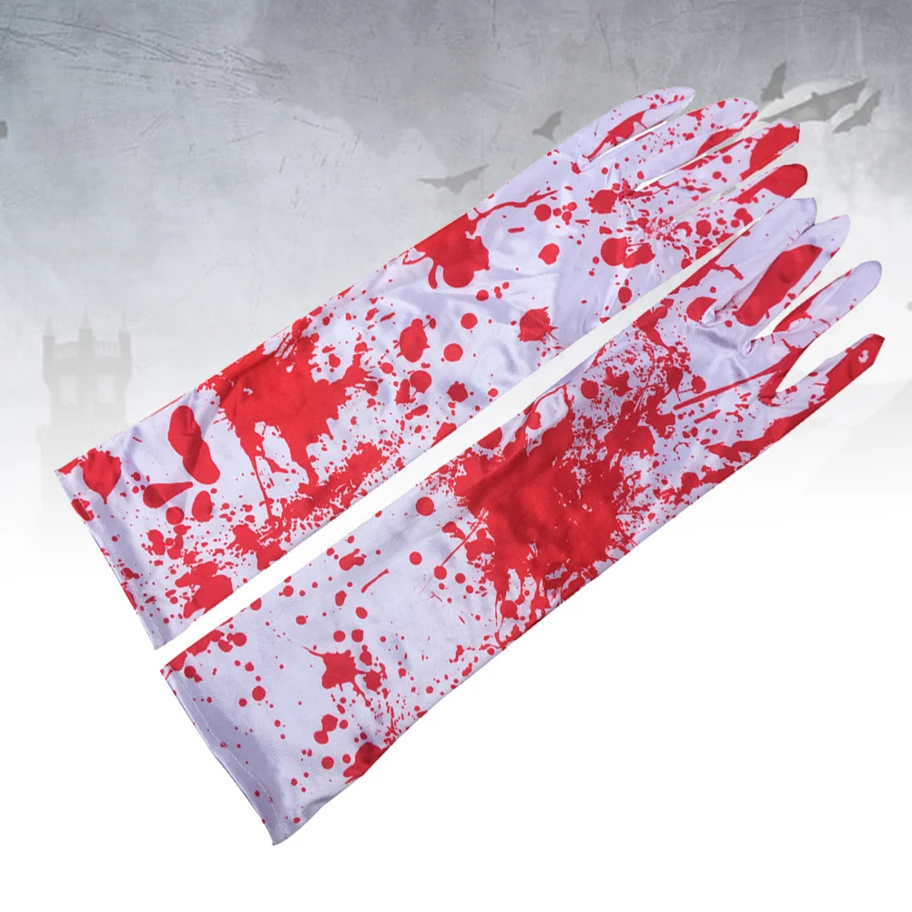1쌍의 피 묻은 장갑 무서운 할로윈 액세서리 가장무도회 축제 및 연극 공연용 공포 장갑