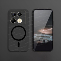 For Infinix Note 40 Pro (4G) 5G Note 40 Pro+ 5G Magnetic Case Black Matte Wireless Charging Soft TPU Protective Cover