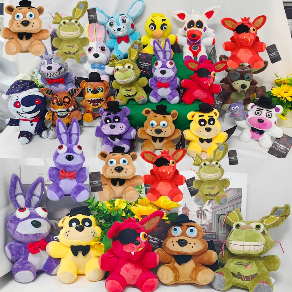 2026 جديد خمس ليلة في فريدي Fnaf لطيف ألعاب من القطيفة لعبة دمية بوني الدب ماكر الكرتون محشوة الدمى فريدي لعب للأطفال Gif