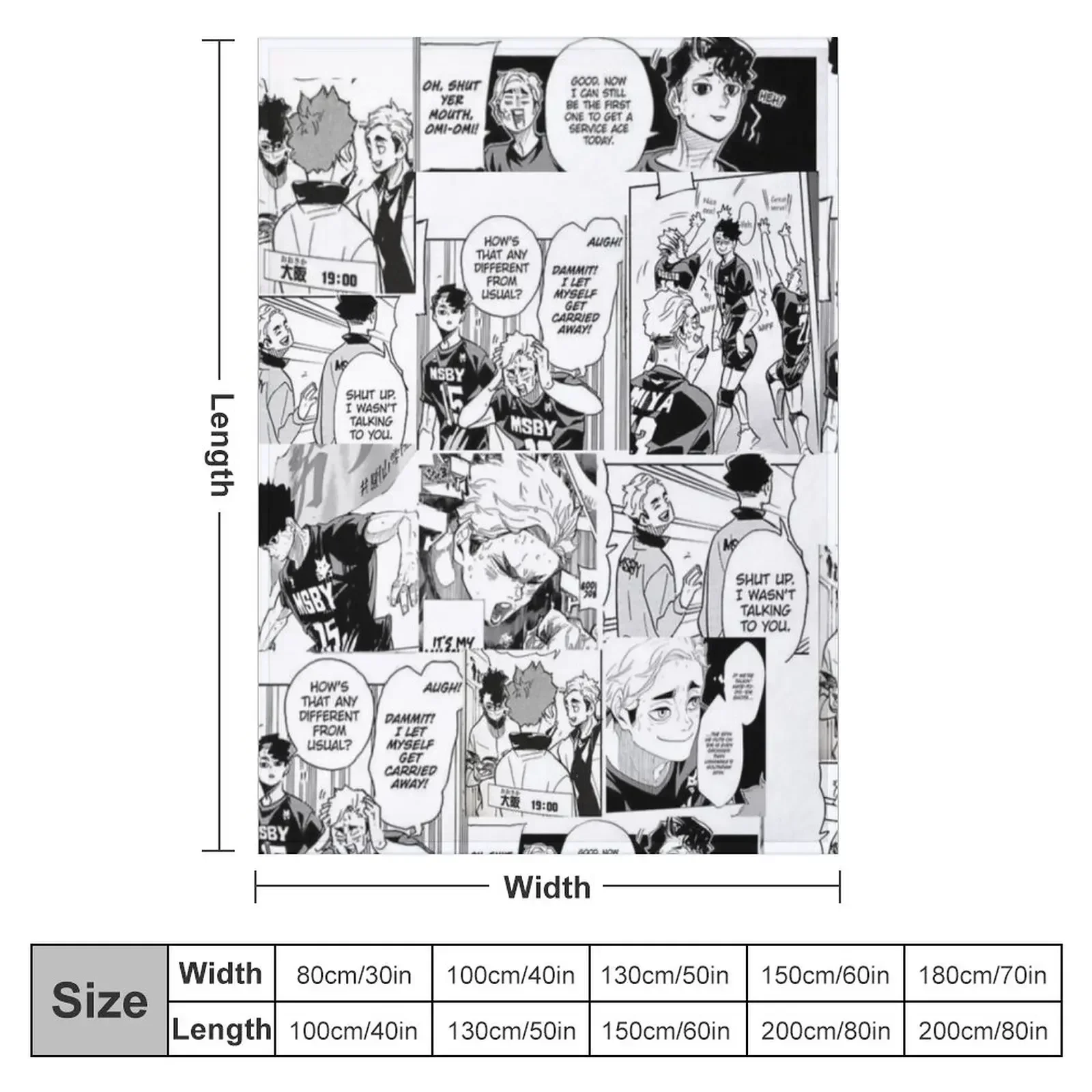 Sakuatsu (Atsumu and Sakusa) Timeskip Manga Pannels Throw Blanket Giant Sofa Hair For Decorative Sofa Blankets