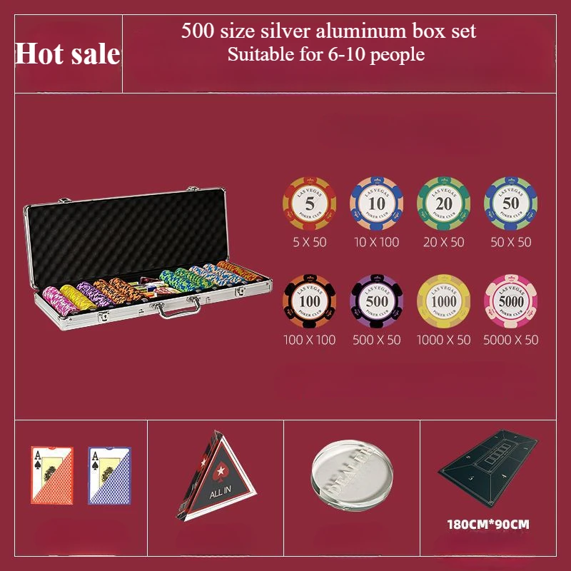 Poker Chips Token Coin Poker Chip Coin Set Aluminum Box Box Mahjong Token Betting Points Pieces Home Clay Chess and Card Room