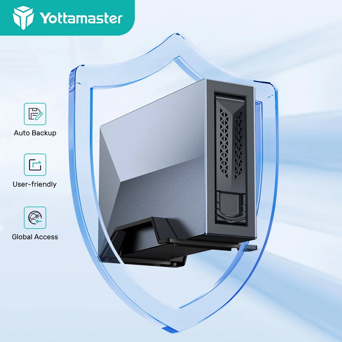 Yottamaster NAS Server Private Cloud Family Storage HDD/SSD Network Attached Storage with Remote Access Auto Backup Diskless NAS