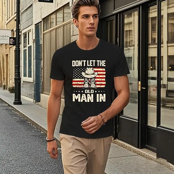 �Mein Hund hat gesagt: Du bist eine Schlampe“ – Grafik-T-Shirt für Damen und Herren, Y2K, lustig, „Don't Let The Old Man in Us“-Flaggen-Spruch-T-Shirt, Neuheit, Geschenk, Oberteile – Detail 8