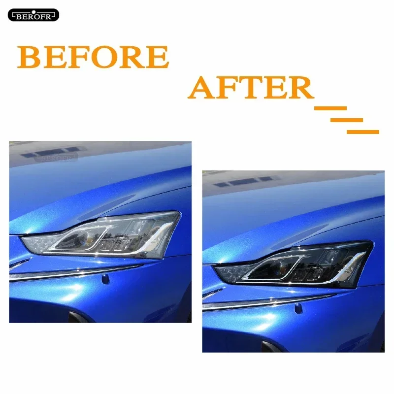 Car Headlight Protection Tint Film Smoke Black Transparent TPU Protective Sticker For Lexus IS 2016-2020 200t 300h 250 F Sport