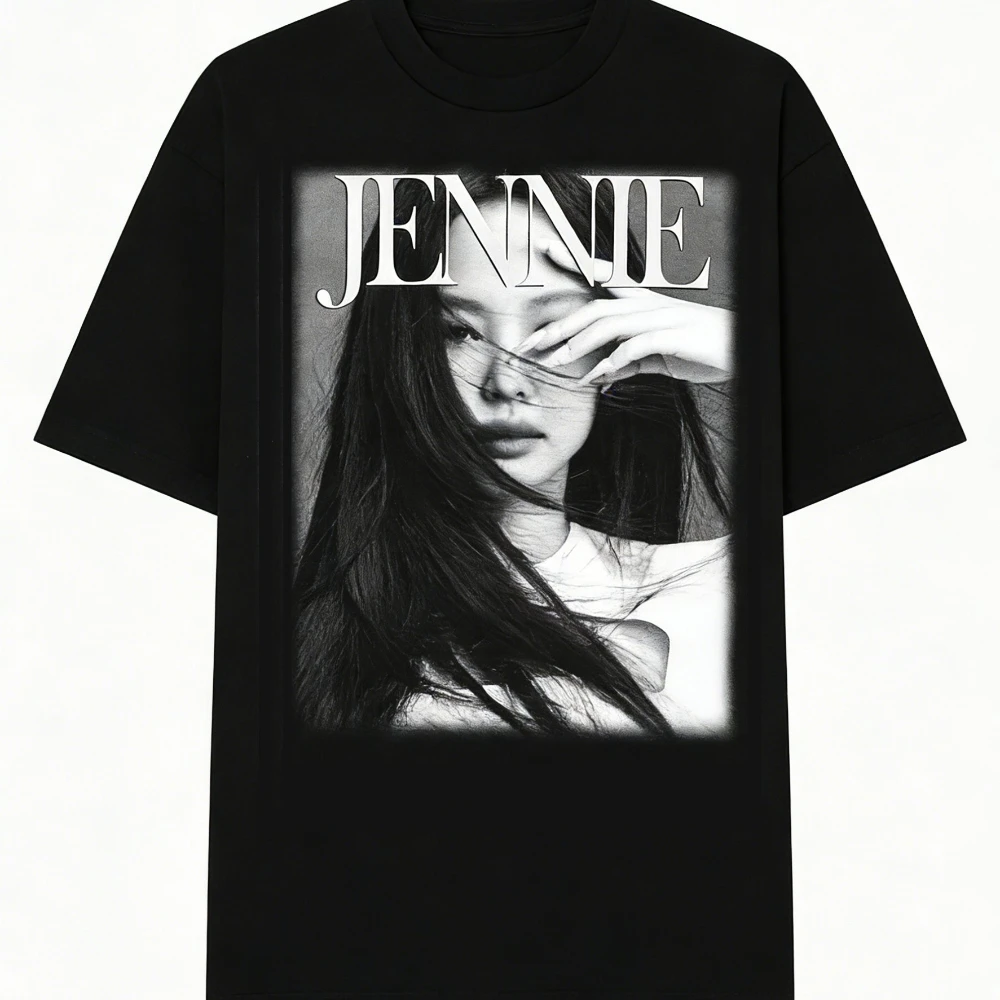 HHbrand Jennie Grafik-T-Shirt im Retro-Amerikanischen Stil mit Jennie-Motiv Unisex Streetwear Tee Herren-T-Shirts für den Sommer – Detail 7