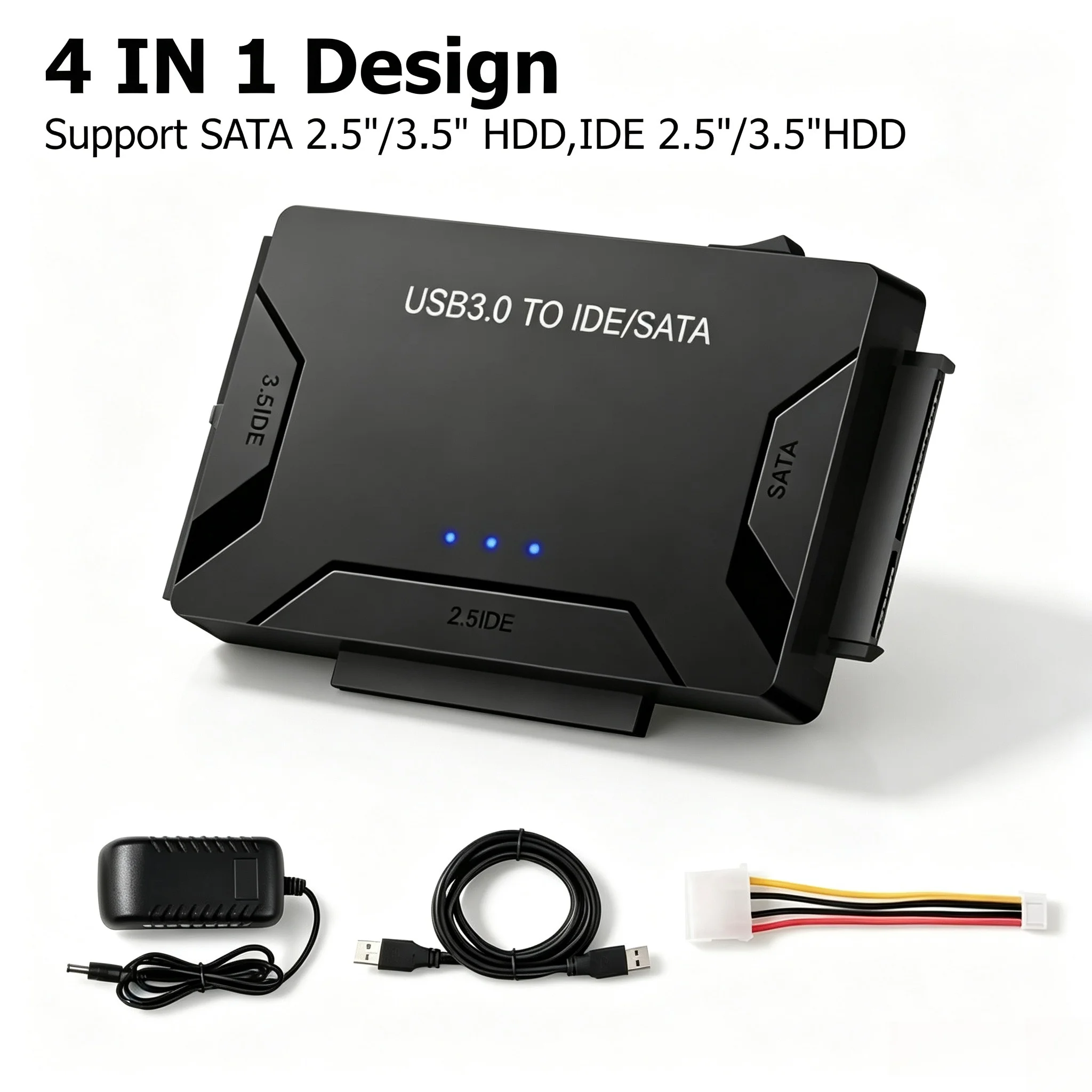 USB 3.0 to SATA IDE Hard Disk Drive Adapter 2.5 / 3.5 Inch HDD SSD Optical Drive Data Transfer Converter For PC Laptop Desktop