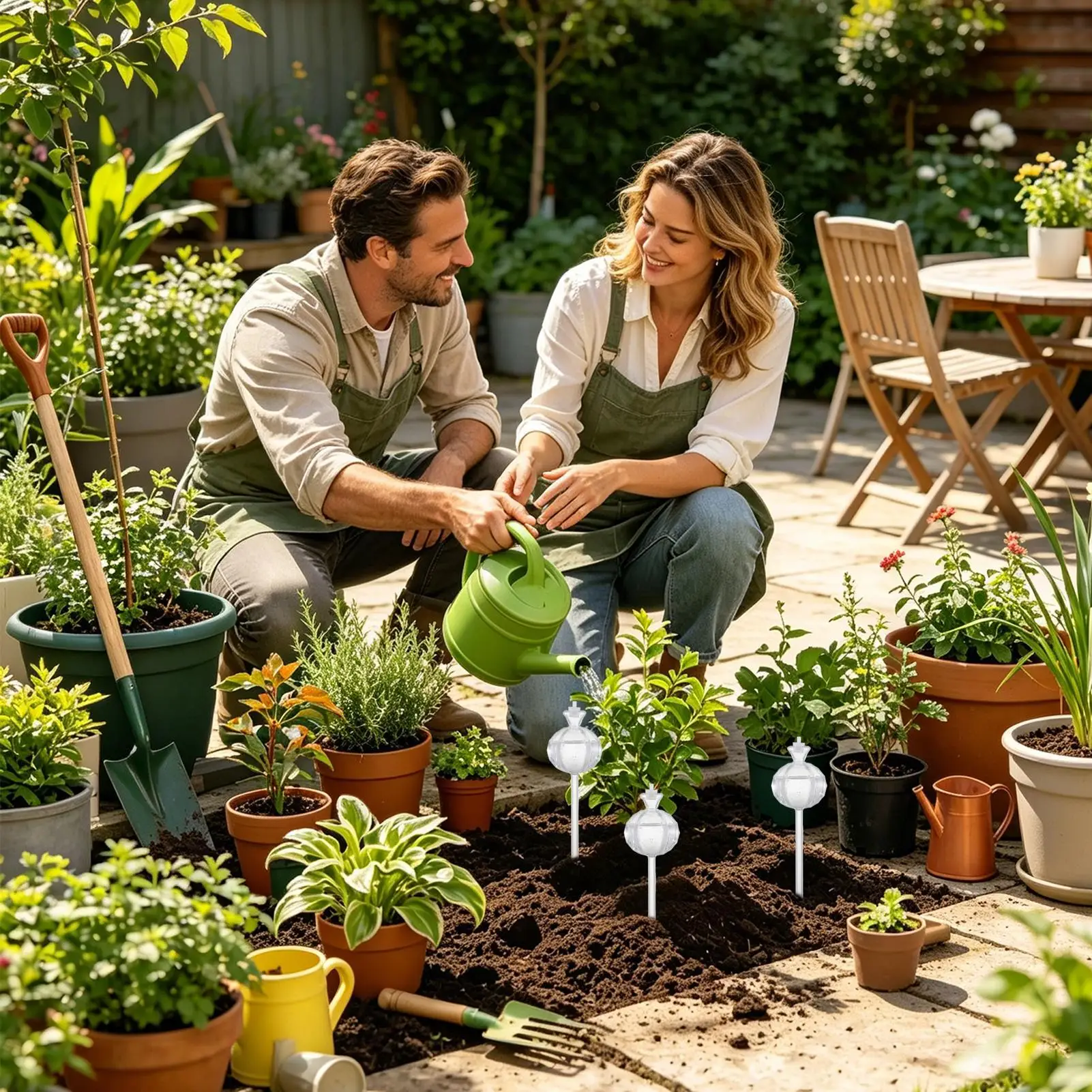 Plant Watering Globes Stakes 3 Pieces Slow-Release Vacation Care Insert Indoor Plants Pot Water Spikes For Flowers Orchids