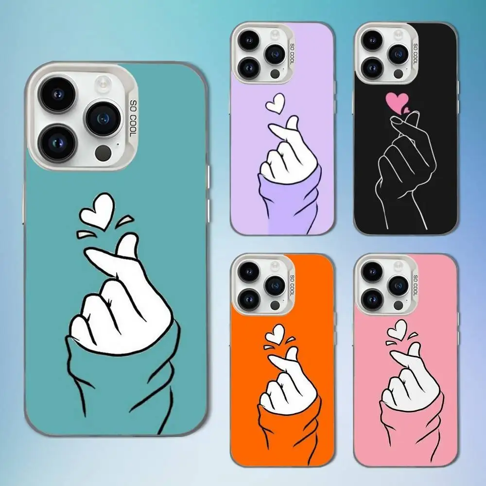 

Lovely Art Hand Phone Case For iPhone 16,15,14,13,12,11,Mini,XS,Pro,SE,MAX White Matte Shockproof Cover