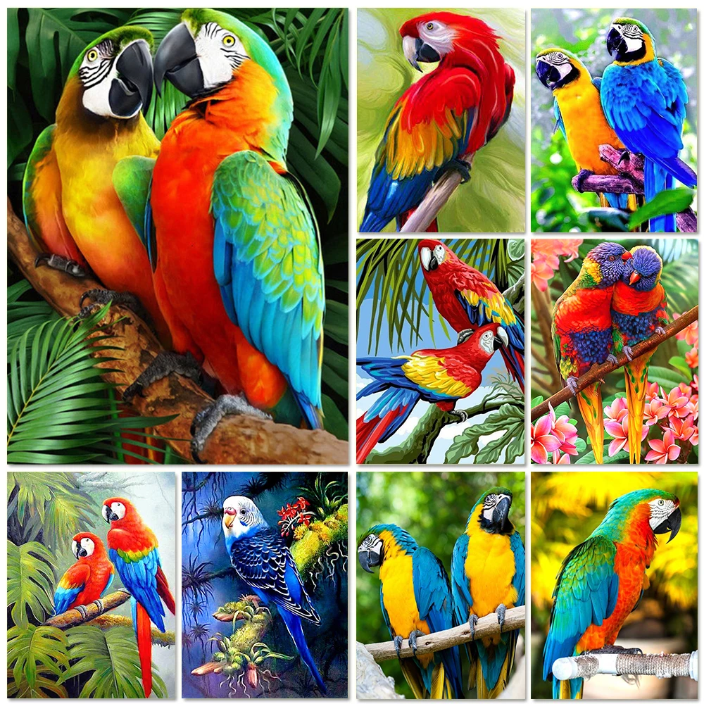 Diamond Painting Animals Full Square 5D DIY Diamond Embroidery Bird Round Rhinestones Mosaic Parrot Cross Stitch Home Decor