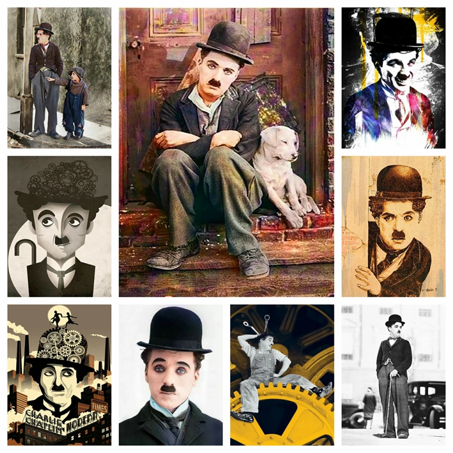 Charlie Chaplin 2024 New 5D DIY Diamond Painting Kit Diamond Embroidery Color Oil painting Hand Mosaic art home decor