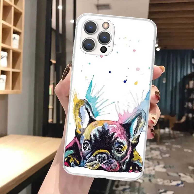 French Bulldog Dog Pug Soft Phone Case For iPhone 16 15 14 13 12 11 Pro Max X XR XS 7 Plus 8 + SE 2020 Pattern Customized Cover