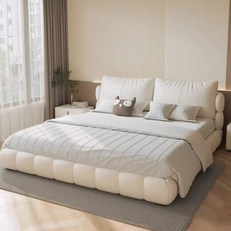 

Designs Normal Double Bed Decoration European Storage King Size Double Bed Luxury Circle Cloud Camas De Dormitorio Furniture