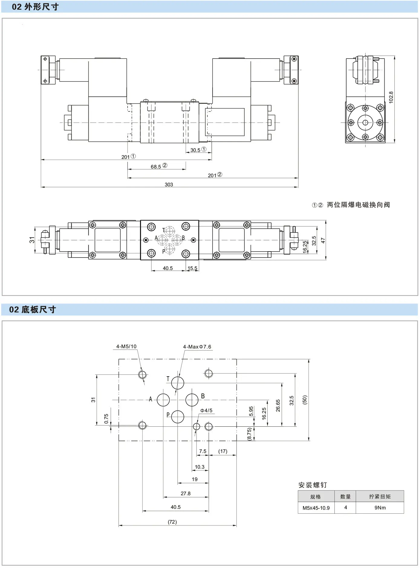 Ningbo HOYEA explosion-proof solenoid directional valve GDFW-02-3C2/3/4/5/6-D24/127/220V