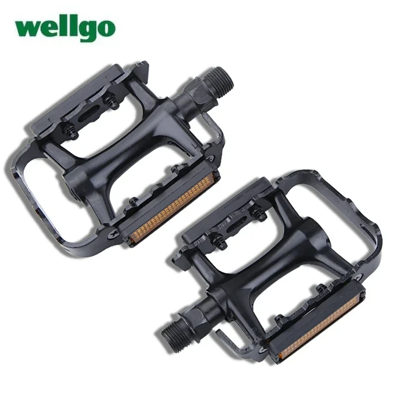 Wellgo m248 pedal de bicicleta de montanha com refletor eieio du rolamento pedais de liga de alumínio 270 g/par peças de bicicleta