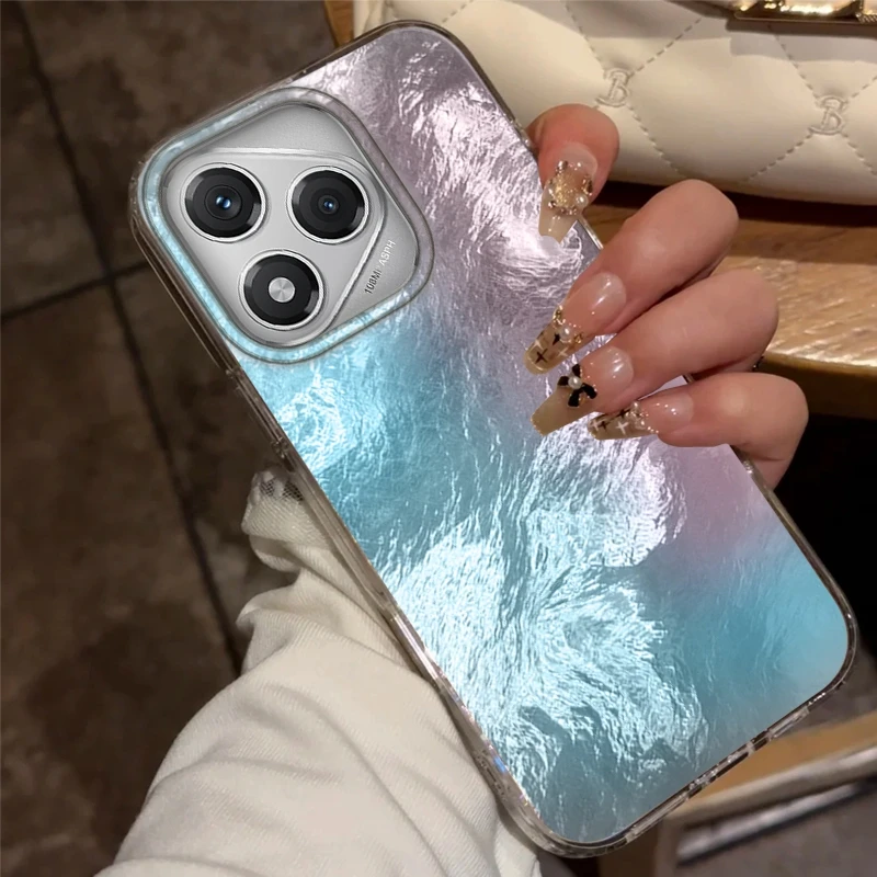 Capa de telefone com textura de geleira gradiente para honor 200 x9c magic7 magic6 400 lite 200pro 200 smart x9a x8a x8b x8c x7c fundas capa