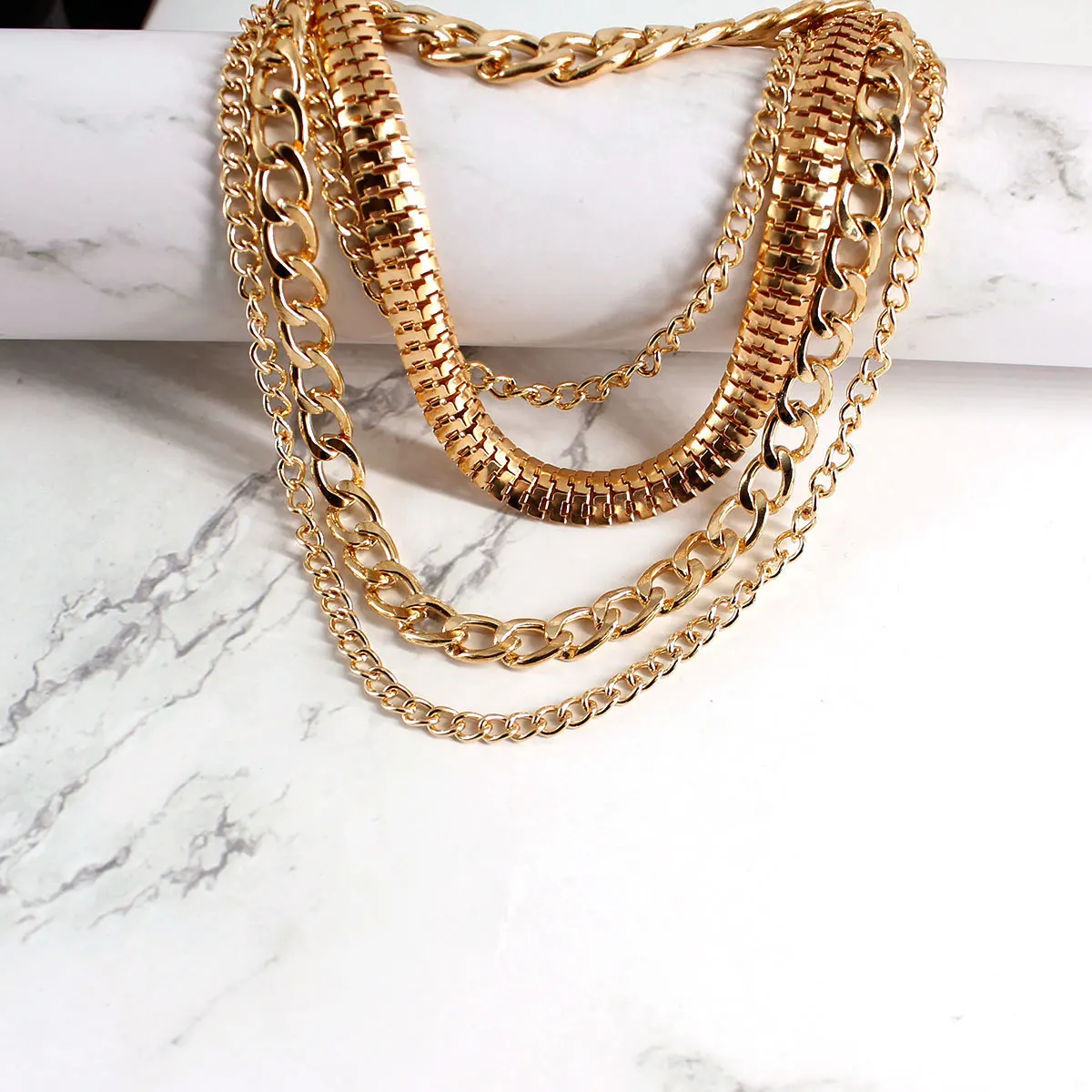 Punk Multi-layer Retro Style Hollow Out Alloy Ankle Chain Hip Hop High Heels Women\'s Jewelry